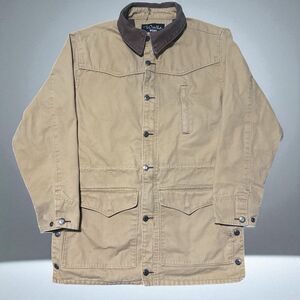 Walls Workwear Jacket Men’s Medium Barn Chore Canvas Duck Coat Tan Brown Collar